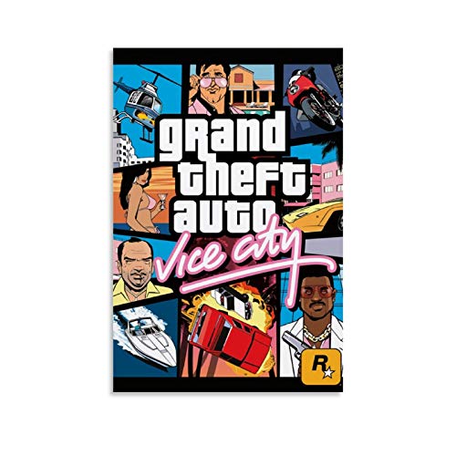 ZXCMNB GTA Vice City Free Download Poster dekorative Malerei Leinwand Wandkunst Wohnzimmer Poster Schlafzimmer Malerei 12x18inch(30x45cm) von ZXCMNB