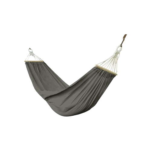 Canvas-Hängematte for Outdoor-Camping-Reisen mit Holzstäben, einfach zu verstauen, for Aufhängen am Baum, Mehrzweck-Hängematte(Grey,L) von ZXCMY