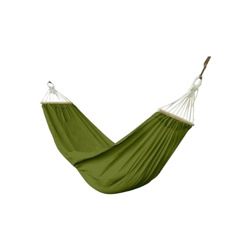 Canvas-Hängematte for Outdoor-Camping-Reisen mit Holzstäben, einfach zu verstauen, for Aufhängen am Baum, Mehrzweck-Hängematte(Groen,S) von ZXCMY
