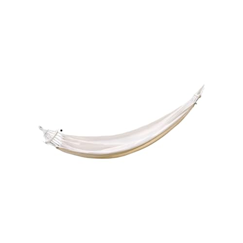Hängematte aus Polyestermischung mit Holzstäben for Camping im Freien, leicht zu verstauen, vielseitig einsetzbar, Gute Tragfähigkeit(Blanc,L) von ZXCMY