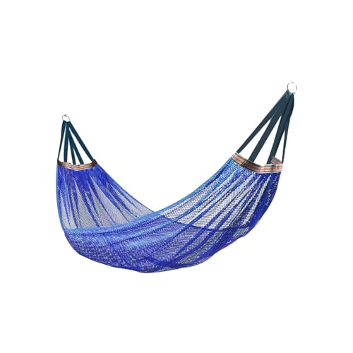 Hängematte aus Rayonseil, Mehrzweck-Outdoor-Camping-Netz, atmungsaktiv, tragbar, robust(Bleu) von ZXCMY