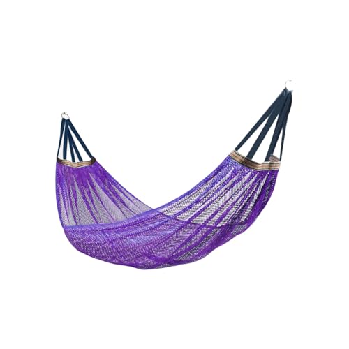 Hängematte aus Rayonseil, Mehrzweck-Outdoor-Camping-Netz, atmungsaktiv, tragbar, robust(Purple) von ZXCMY