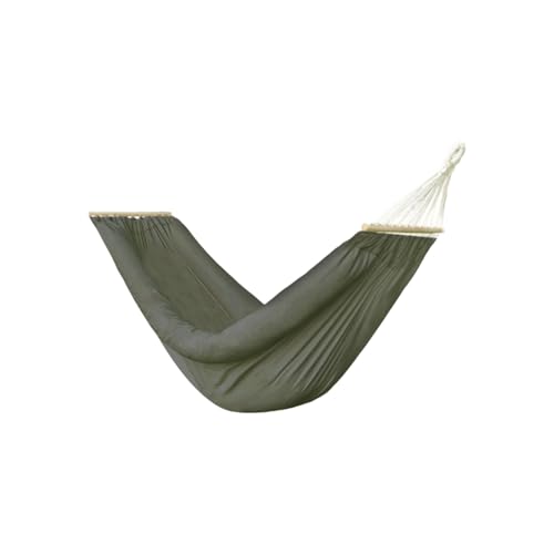 Hängematte aus Segeltuch mit verdickten Holzstäben for Reisen im Freien, tragbar, Hängematte for Aufhängen am Baum(Grey,S) von ZXCMY