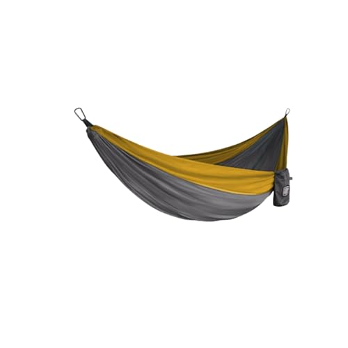 Nylon-Hängematte for Outdoor-Camping, Reisen, Mehrzweck, Gute Tragfähigkeit, tragbar, Hängematte for Aufhängen am Baum(Gray-Yellow) von ZXCMY