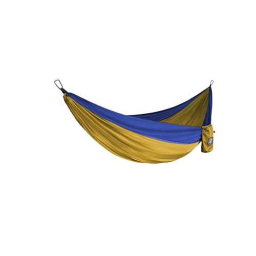 Nylon-Hängematte for Outdoor-Camping, Reisen, Mehrzweck, Gute Tragfähigkeit, tragbar, Hängematte for Aufhängen am Baum(Yellow-Blue) von ZXCMY