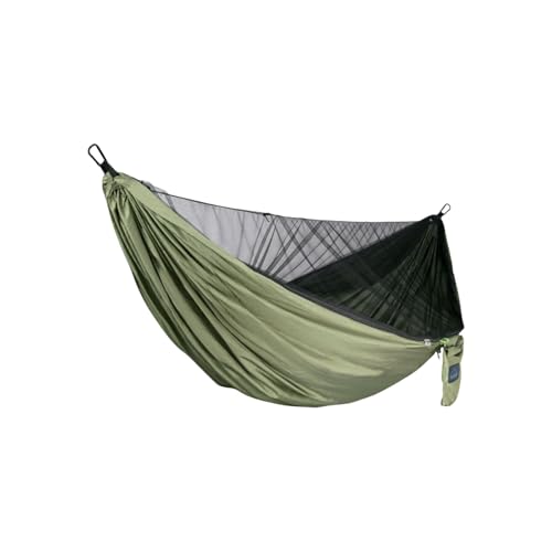 Nylon-Hängematte mit tragbarer seitlicher Aufbewahrungstasche aus Netz, tragbare Mehrzweck-Hängematte for Outdoor-Reisen(Groen) von ZXCMY