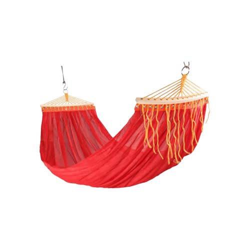 Nylonseil-Hängematte for Outdoor-Camping, multifunktional, leicht zu verstauen, robust (Rosso) von ZXCMY