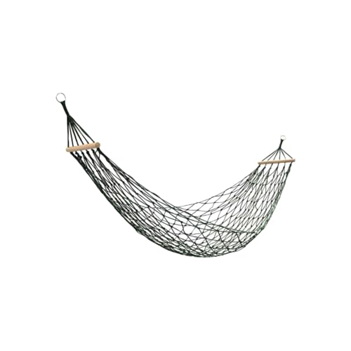Nylonseil-Hängematte mit Holzstäben, leicht, tragbar, stark und stabil, for Outdoor-Camping, Baum-Hängematte(Groen) von ZXCMY