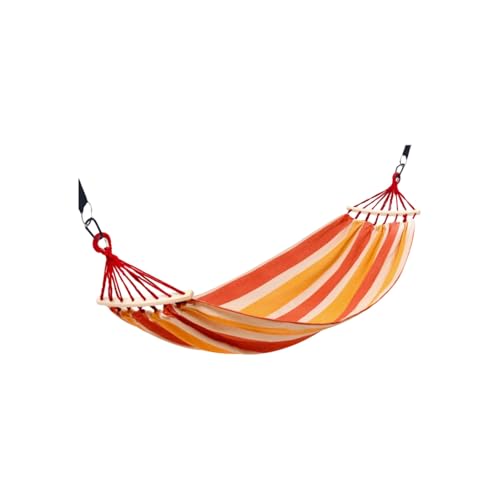 Polyester-Hängematte, verdickt, hautfreundlich, atmungsaktiv, Gute Tragfähigkeit, Outdoor-Camping, einfach zu installierende Hängematte(Orange-Yellow) von ZXCMY