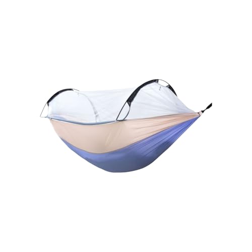 Polyester-Hängematte mit atmungsaktivem Mesh-Rahmen, multifunktional, tragbar, einfach einzurichten, Outdoor-Camping-Hängematte(Purple-red,L) von ZXCMY