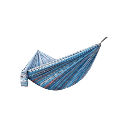 Polyester-Hängematte mit seitlicher Aufbewahrungstasche for den Innen- und Außenbereich, leichte, tragbare Mehrzweck-Hängematte(Bleu) von ZXCMY