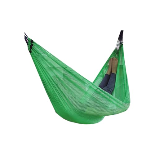 Rayon Hängematte Mesh Atmungsaktiv Leichte Outdoor Camping Reise Multifunktionale Tragbare Baum Hängende Hängematte(Groen) von ZXCMY