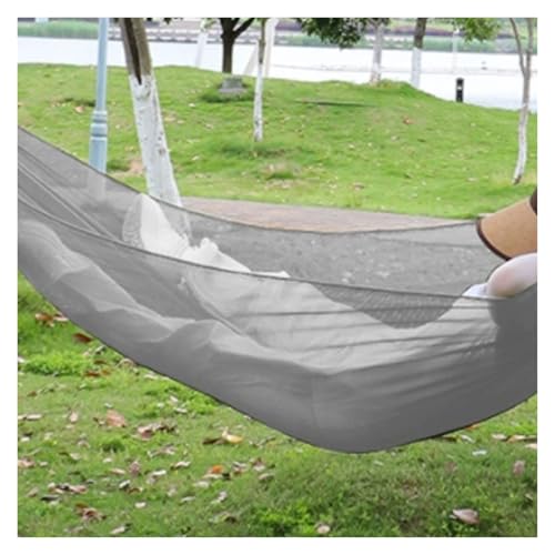 Rayon Hängematte Mesh Atmungsaktiv Outdoor Reise Leichtgewicht Baum Hängen Kompakt Hängematte(Grey) von ZXCMY