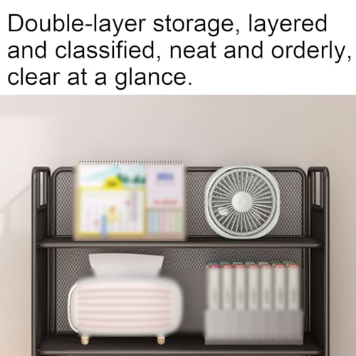 ZXCMY Iron Desktop Bookshelf Double Storate Storage Desktop Bookshelf Mehrzweckdesktop-Buchhandel Open Desktop-Buchhandel von ZXCMY