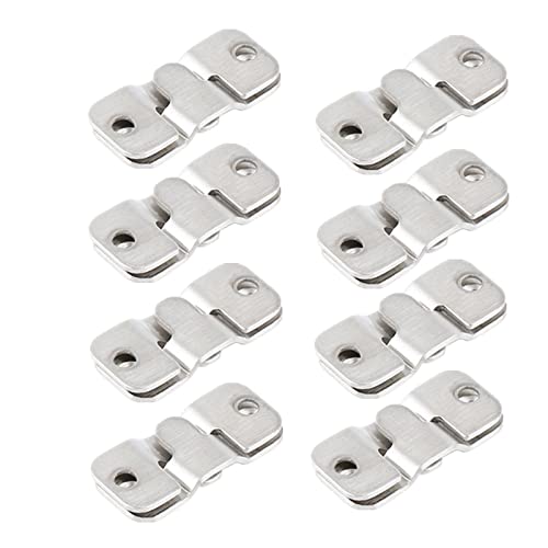 8Set Stainless Steel Interlock Hanging Buckle Flush Mount Bracket Furniture Connector Wall Picture Frame Hanger Display Hooks, Stainless Steel Z Clip Bracket Interlock Hanging Buckle (Silver M) von ZXCVB