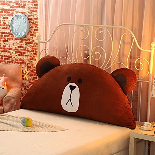 Cute Animal Bed Rückenlehne Weiches Kopfteil Kissen Cartoon Bett Rückenlehne Für Kinder Bedside Lendenkissen Mit Hochwertigen Kristall Samt Decken,BearB-100 * 50cm von ZXCVB