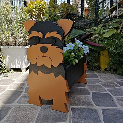 Yorkshire Dog Planter Blumentöpfe-tierförmige Cartoon-Pflanzer, niedliche Mops-Hund-Blumentöpfe für Garten-Blumen-Kaktus-Luftpflanzen, Home Decor von ZXCVB