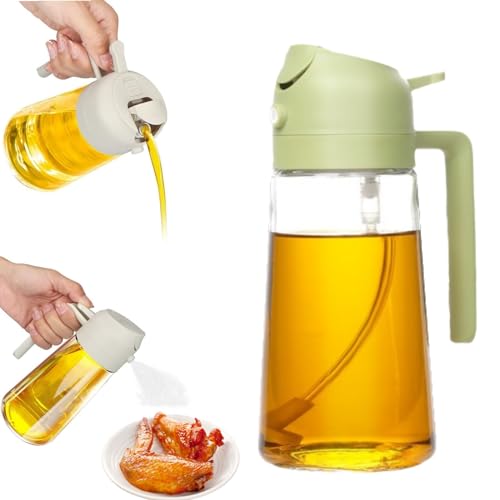 ZXCVB 2-in-1 Glass Oil Sprayer and Dispenser, Multifunction Glass Oil Sprayer For Cooking BBQ Oil Dispensers Olive Oil Sprayer (Green) von ZXCVB