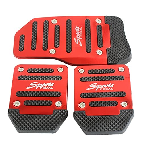 ZXCVB Car Anti-Skid Foot Pedal, Pads Auto Sports Gas Fuel Petrol Clutch Brake Pad Cover Pedals Rest Plate Kits, Anti Skid Automatic Manual (Red, Manual), Rot von ZXCVB