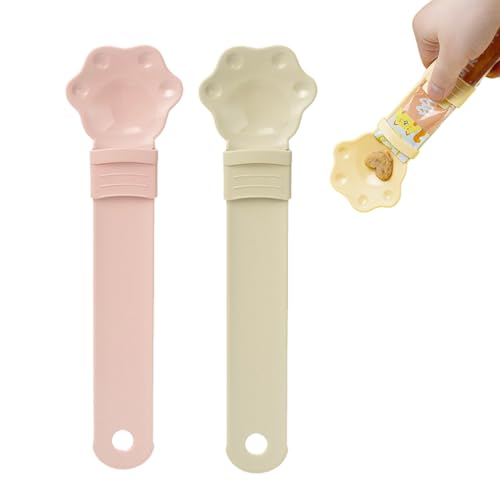 ZXCVB Cat Strip Feeder, Pet Feeder Cat Strip Squeeze Spoon, Cat Snack Spoon for Lickable Wet Cat Pet Liquid - 2PACK (B) von ZXCVB