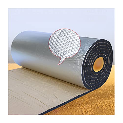 ZXCVBAS Dämmung Isolierung Kautschuk,Dämmmatte Heizkörper, Isolationsmatte Aluminiumfaser, Auto Rauschkontrolle, Akustische Dämpfungsfeuchtigkeitsdichtung Wasserdicht,10mm（thk）,1 * 2M(2m²) von ZXCVBAS