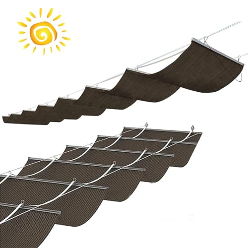 U Shape Wave Sun Sail，Wave Shade Cover，Wave-Sonnensegel，Sonnenschutz,durchlässige Markise,verschiebbares Wellen-Sonnensegel,for Pergola,Terrasse,Deck, Hof, Pavillon(Size:W2*L13m/W6.56*L42.65ft) von ZXCVBNAS