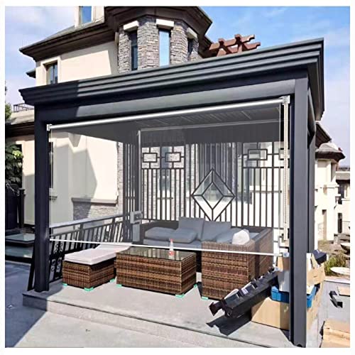 ZXCVBNAS Transparent Wasserdichter Rollo,Transparent Terrasse Pergola Rollos,PVC Rollos,Seitenzug-Rollo, Für Terrassen, Pavillons, Terrassen, Windschutz, Außenbere,160x180cm/62.9x70.8in von ZXCVBNAS