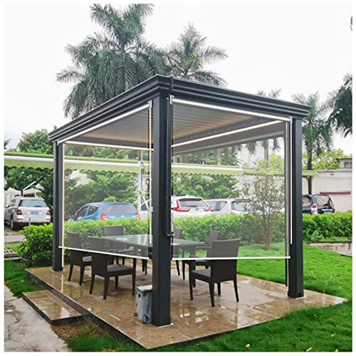 ZXCVBNAS Transparente Vinyl-Rollläden,Transparente Rollos, Transparent Wasserdichter Rollo,wasserdichte Durchsichtige Rollos,Seitenzug-Rollo,Für Bankgarten Terrassenbalkon,100x250cm/39.3x98.4in von ZXCVBNAS
