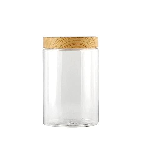 ZXCVWWE Kunststoff Nuss Kekse Transparent Versiegelt Glas Holzmaserung Glas Körner Halten Gewürze Lagerung Frisch Feuchtigkeitsfest von ZXCVWWE