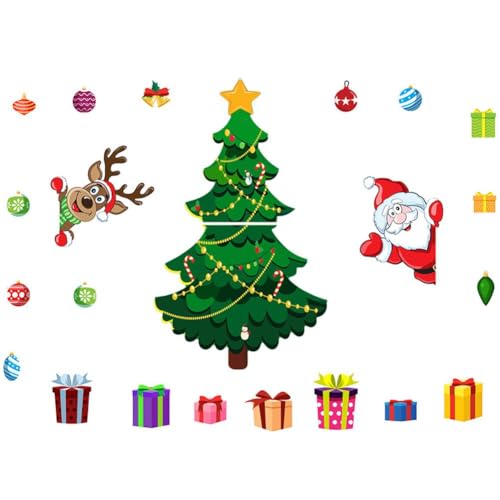ZXCVWWE Magnetischer Aufkleber für Weihnachtsbaum, Weihnachtsmann und Elch, Weihnachtsaufkleber, Zubehör, Kühlschrank-Dekoration ZXCVWWE Magnetischer Aufkleber für Weihnachtsbaum, Weihnachtsmann und Elch, Weihnachtsaufkleber, Zubehör, Kühlschrank-Dekoration von ZXCVWWE