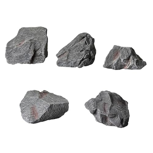 PU Künstlicher Sandstein Felsen, Realistischer Kunststein für Natürliche Landschaftsgestaltung, Gartenakzent, Hofdekoration(Gray,Medium) von ZXDRYBHD
