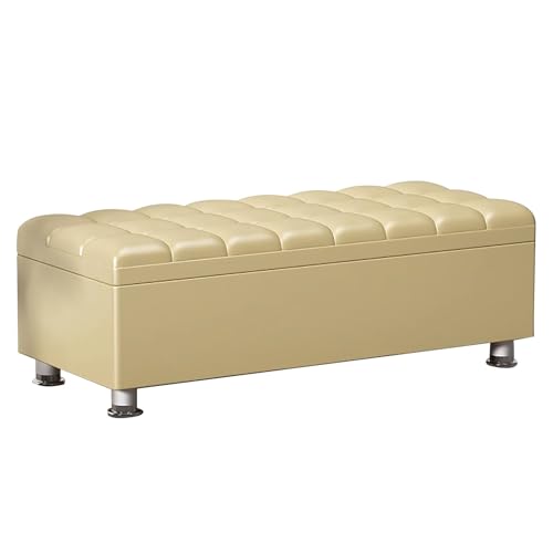 ZXDRYBHD Aufbewahrungsbank, Eingangsbänke, mit Sitzfläche aus PU-Leder, für Wohnzimmer, Schlafzimmer, Eingangsbereich, Haustür(Yellow,150cm/59.1in) von ZXDRYBHD