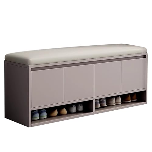 ZXDRYBHD Aufbewahrungsbank für den Eingangsbereich mit Schuhschrank, Schuhbank Organizer, mit Gepolstertem Sitz, für Flur(Brown,120cm/47.2in) von ZXDRYBHD