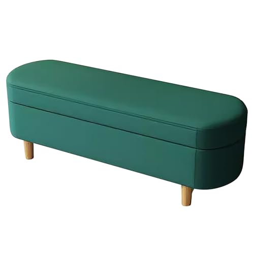 ZXDRYBHD Bettbank mit Stauraum, Sitzbank mit Stauraum, Sitzbox mit Stauraum, für Flur, Wohnzimmer, Schlafzimmer (Color : Green, Size : 55.1in/140cm) von ZXDRYBHD