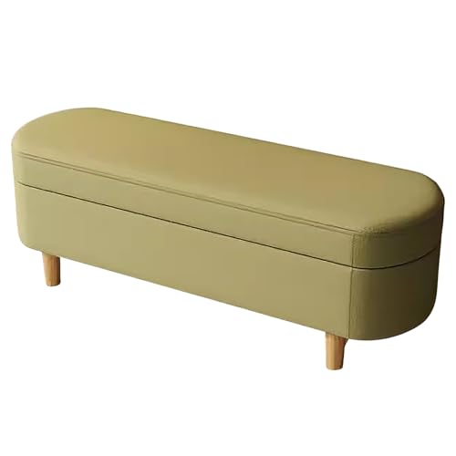 ZXDRYBHD Bettbank mit Stauraum, Sitzbank mit Stauraum, Sitzbox mit Stauraum, für Flur, Wohnzimmer, Schlafzimmer (Color : Yellow-Green, Size : 39.3in/100cm) von ZXDRYBHD