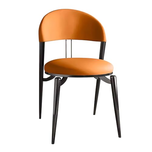ZXDRYBHD Esszimmerstühle, Gepolsterte Esszimmerstuhl, Stühle Esszimmer mit Rückenlehne, für Küche, Esszimmer und Wohnzimmer (Color : Orange) von ZXDRYBHD