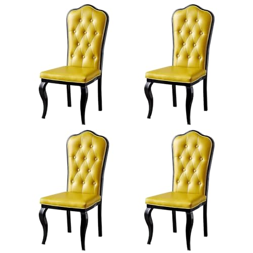 ZXDRYBHD Esszimmerstühle, Moderne Stühle 4er Set, Stuhl Esszimmer mit Hoher Rückenlehne, für Küche/Restaurant/Schlafzimmer (Color : Yellow) von ZXDRYBHD