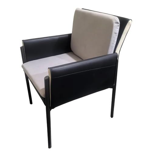 ZXDRYBHD Esszimmerstühle aus der Mitte des Jahrhunderts, Bequeme Stühle Esszimmer aus Leder für den Innenbereich/Wohnzimmer/Vorraum/Wartezimmer (Color : Black) von ZXDRYBHD
