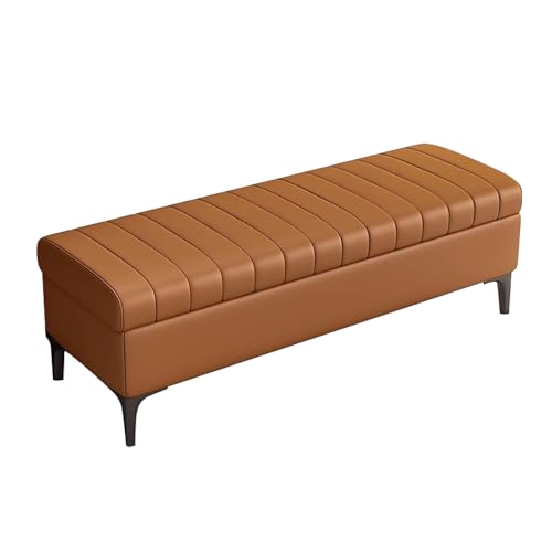 ZXDRYBHD Hocker mit Stauraum, Gepolsterter Sitzbank mit Stauraum, für das Wohnzimmersit Zhocker mit Stauraum im Eingangsbereich(Brown,23.6x17.7in/60x45cm) von ZXDRYBHD