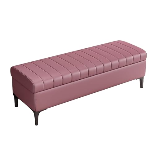 ZXDRYBHD Hocker mit Stauraum, Gepolsterter Sitzbank mit Stauraum, für das Wohnzimmersit Zhocker mit Stauraum im Eingangsbereich(Pink,31.4x17.7in/80x45cm) von ZXDRYBHD
