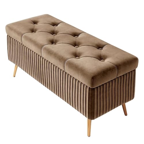 ZXDRYBHD Hocker mit Stauraum, Sitzhocker mit Gepolstertem Sitz, für Eingangsbereich, Wohnzimmer, Bettbänke(Brown,150x40cm) von ZXDRYBHD