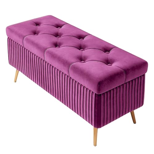 ZXDRYBHD Hocker mit Stauraum, Sitzhocker mit Gepolstertem Sitz, für Eingangsbereich, Wohnzimmer, Bettbänke(Purple,60x40cm) von ZXDRYBHD