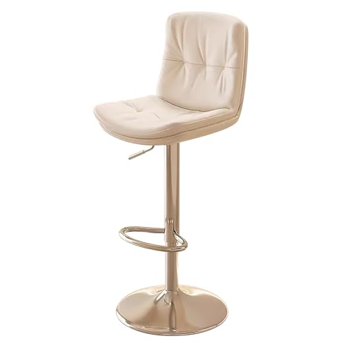 ZXDRYBHD Leder-Barstühle, Drehbare Barstuhl, Theken-Barhocker, Höhenverstellbare Barstühle, für Moderne Kneipe, Küche, Theke (Color : White) von ZXDRYBHD