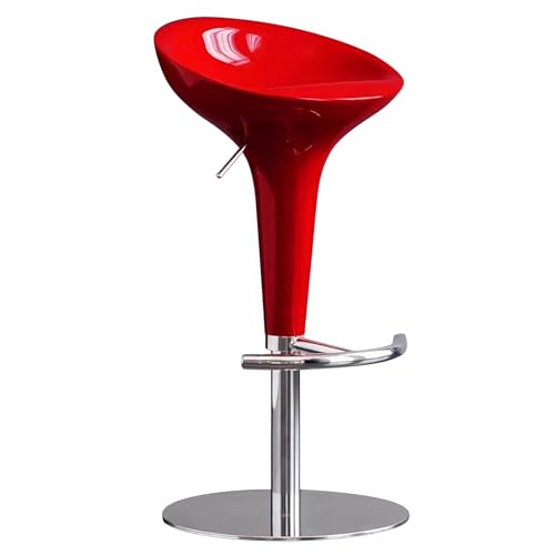 ZXDRYBHD Moderne Drehbare Barhocker, Barstühle mit Fußstütze, Freizeit-Bar Hocker, Heimküchen-Höhenhocker, Verstellbar (Color : Red) von ZXDRYBHD