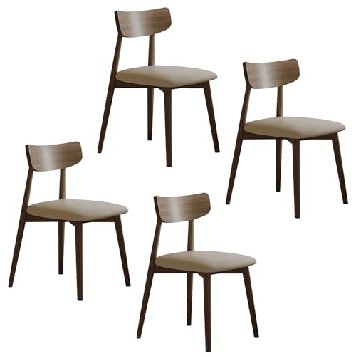 ZXDRYBHD Moderne Esszimmerstühle, Küchenstühle mit Gebogenem Rückenlehne und Gepolsterter Sitzfläche, für Wohnzimmer, Schlafzimmer und Arbeitszimmer(Brown,Set of 4) von ZXDRYBHD
