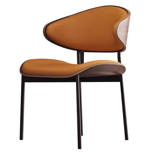 ZXDRYBHD Moderne Esszimmerstühle aus Kunstleder, Moderne Stühle Esszimmer, Heimküchenstühle, Freizeit-Verhandlungsstuhl, Geeignet für Café, Wohnzimmer, Arbeitszimmer (Color : Orange) von ZXDRYBHD