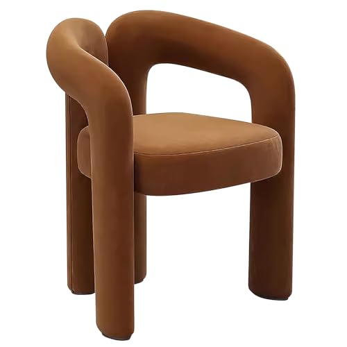 ZXDRYBHD Moderne Samt-Esszimmerstühle, Stühle Esszimmer mit Fassakzent, Gepolsterte Stuhl Esszimmer, für den Empfang im Wohnzimmer in der Küche (Color : Brown) von ZXDRYBHD