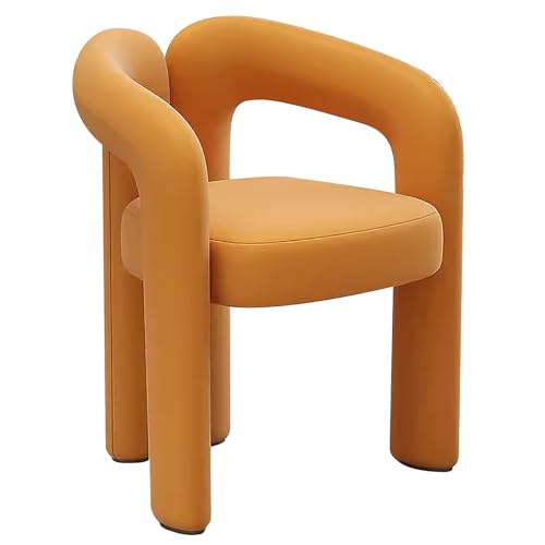 ZXDRYBHD Moderne Samt-Esszimmerstühle, Stühle Esszimmer mit Fassakzent, Gepolsterte Stuhl Esszimmer, für den Empfang im Wohnzimmer in der Küche (Color : Orange) von ZXDRYBHD
