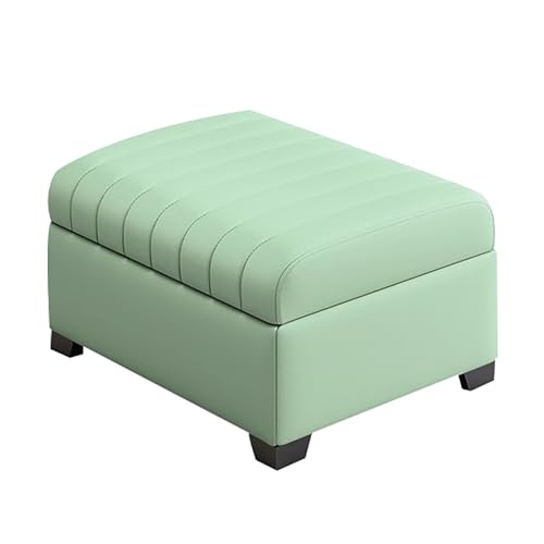 ZXDRYBHD Sitzbank mit Stauraum, Ottomane mit Gepolstertem Sitz, Leder-Stauraumbank, Tragkraft 200kg, für Schlafzimmer, Wohnzimmer, Eingangsbereich(Green,31.5in/80cm) von ZXDRYBHD