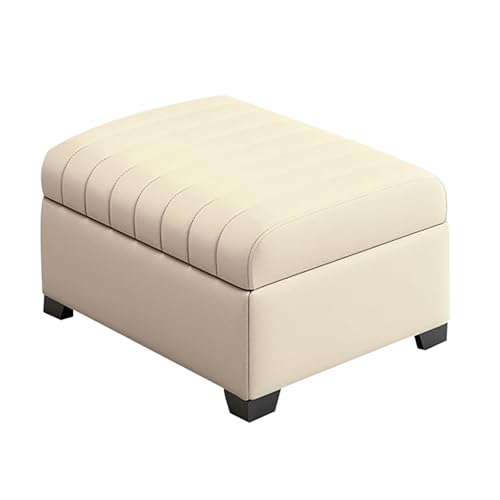ZXDRYBHD Sitzbank mit Stauraum, Ottomane mit Gepolstertem Sitz, Leder-Stauraumbank, Tragkraft 200kg, für Schlafzimmer, Wohnzimmer, Eingangsbereich(Natural,35.4in/90cm) von ZXDRYBHD